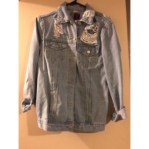 Distressed denim jacket